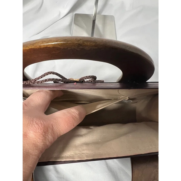 Vintage Brown Bamboo Unbranded Satchel Handbag - Picture 6 of 10